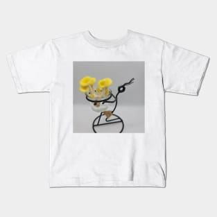 Yellow Oyster Mushroom in glass Kids T-Shirt